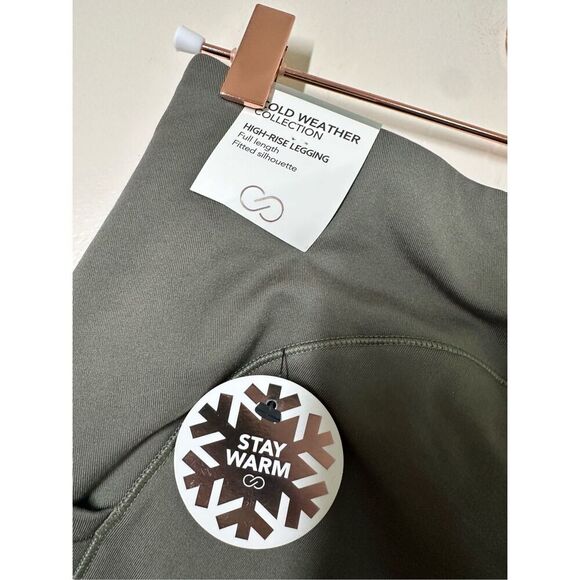 Calia Cold Weather Tight Dark Olive Green Leggings Size XS New - Picture 6 of 8